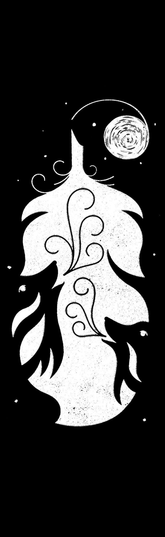 An illustration inspired by The Full-Moon Whaling Chronicles by Jason Guriel. This beloved novel follows teenage werewolves on a daring journey to a legendary sea monster's lair. Featured in Literary Review of Canada.