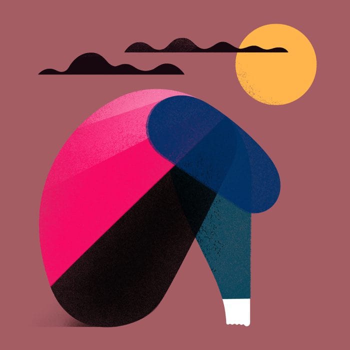 Illustration for a story about bouncing back from adversity. Illustration for Psychologie Heute.