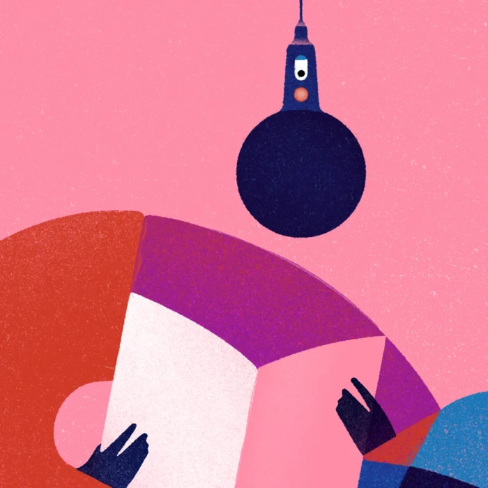 Story about the increasing success of audiobooks. Illustration for the L.A. Times.