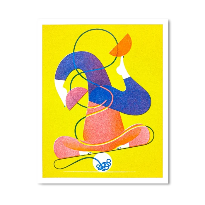 Balance – risograph postcard by Karsten Petrat