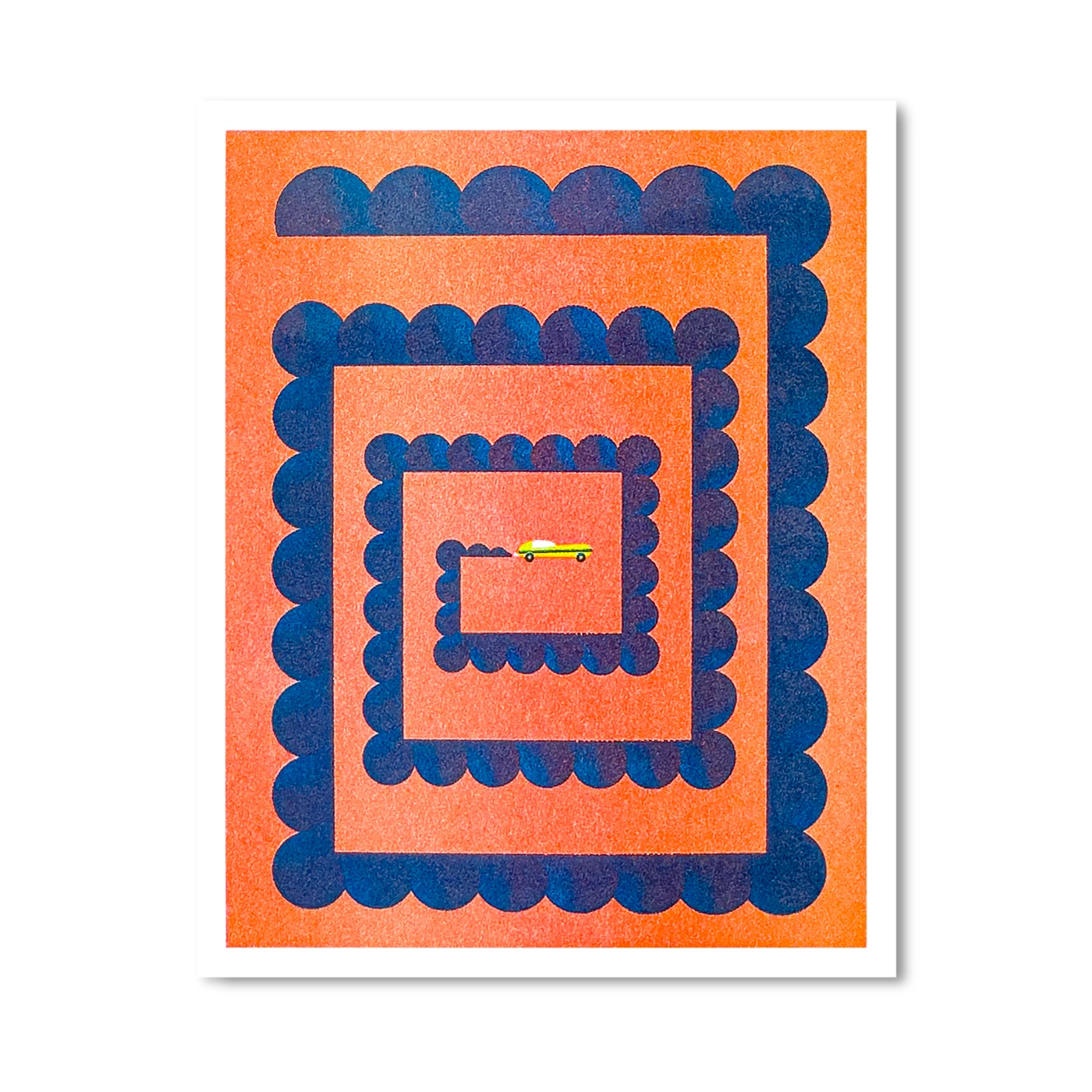 Car – risograph postcard by Karsten Petrat