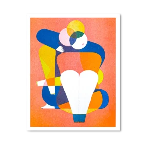 Ménage à trois – risograph postcard by Karsten Petrat