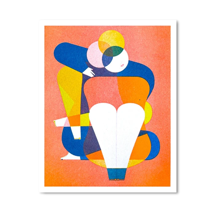 Ménage à trois – risograph postcard by Karsten Petrat