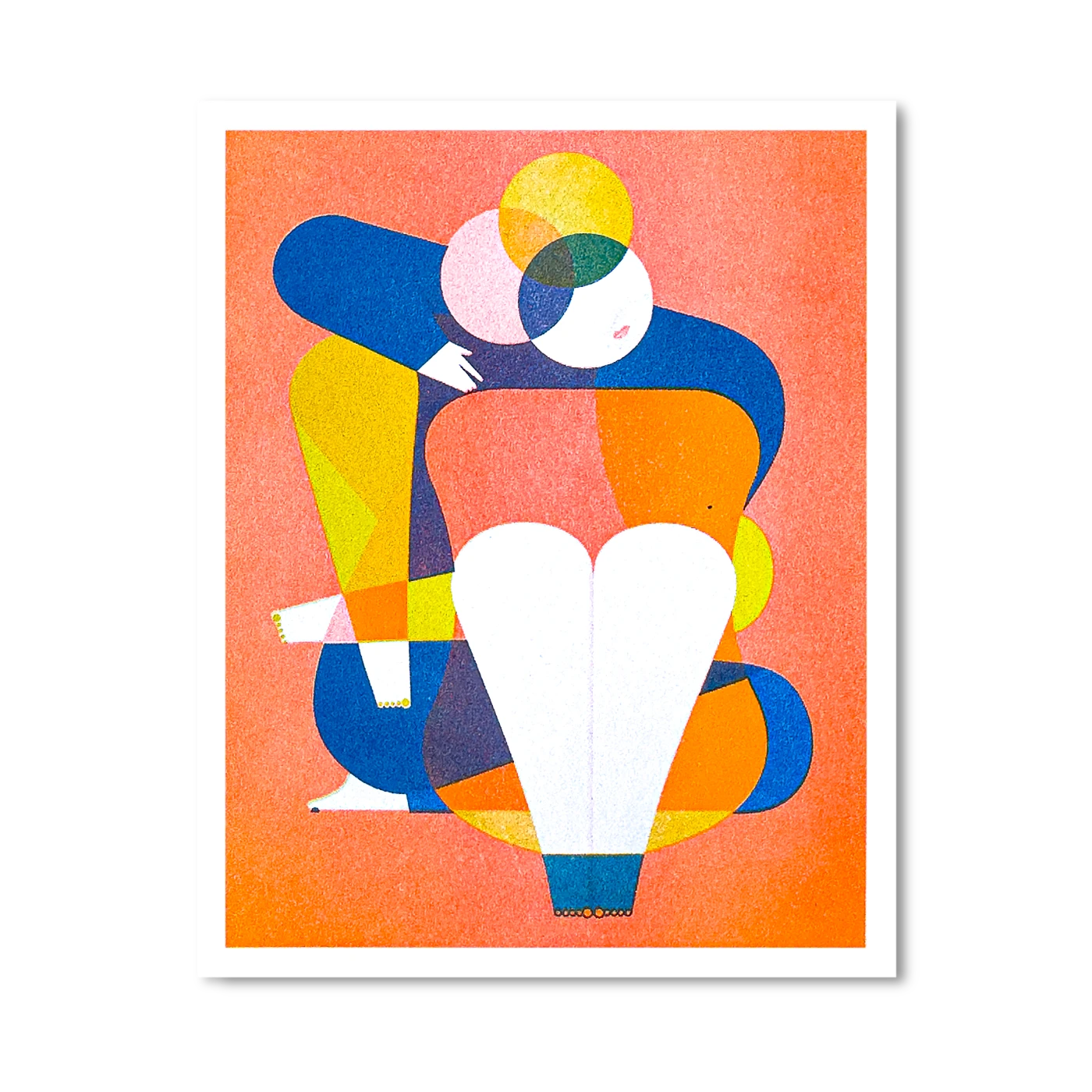 Ménage à trois – risograph postcard by Karsten Petrat